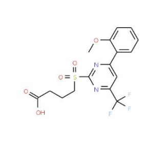 4-{[4-(2-Methoxyphenyl)-6-(trifluoromethyl)-pyrimidin-2-yl]sulfonyl}butanoic acid - chemical structure image
