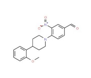 4-[4-(2-Methoxyphenyl)piperidino]-3-nitrobenzaldehyde (CAS 301334-92-9) - chemical structure image