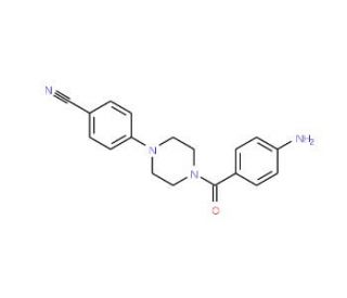 4-[4-(4-Aminobenzoyl)piperazino]-benzene carbonitrile (CAS 885949-73-5) - chemical structure image