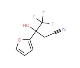 4,4,4-trifluoro-3-(2-furyl)-3-hydroxybutanenitrile - chemical structure image