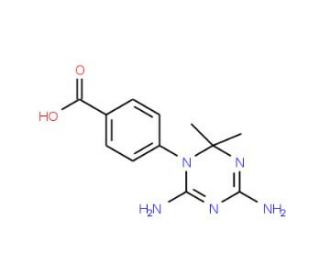 4-(4,6-Diamino-2,2-dimethyl-2H-[1,3,5]triazin-1-yl)-benzoic acid - chemical structure image