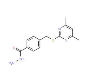 4-(4,6-Dimethyl-pyrimidin-2-ylsulfanylmethyl)-benzoic acid hydrazide - chemical structure image