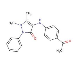4-(4-Acetyl-phenylamino)-1,5-dimethyl-2-phenyl-1,2-dihydro-pyrazol-3-one - chemical structure image
