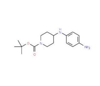 4-(4-amino-phenylamino)- piperidine-1-carboxylic acid tert-butyl ester (CAS 1071932-29-0) - chemical structure image