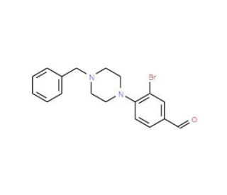 4-(4-Benzyl-1-piperazino)-3-bromo-benzaldehyde (CAS 443777-04-6) - chemical structure image
