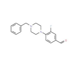 4-(4-Benzyl-1-piperazino)-3-fluoro-benzaldehyde (CAS 883512-41-2) - chemical structure image