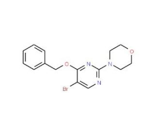 4-(4-Benzyloxy-5-bromo-2-pyrimidinyl)morpholine (CAS 885952-23-8) - chemical structure image