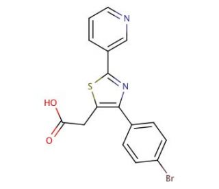 [4-(4-Bromo-phenyl)-2-pyridin-3-yl-thiazol-5-yl]-acetic acid - chemical structure image