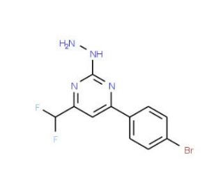 4-(4-Bromophenyl)-6-(difluoromethyl)-2-hydrazinopyrimidine (CAS 862652-02-6) - chemical structure image
