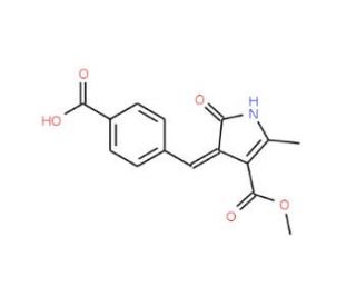 4-(4-Carboxy-benzylidene)-2-methyl-5-oxo-4,5-dihydro-1H-pyrrole-3-carboxylic acid methyl ester - chemical structure image