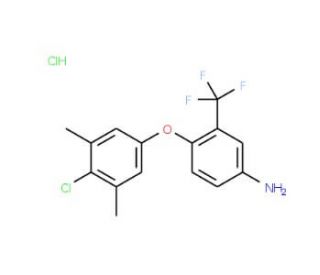 4-(4-Chloro-3,5-dimethylphenoxy)-3-(trifluoromethyl)aniline hydrochloride - chemical structure image