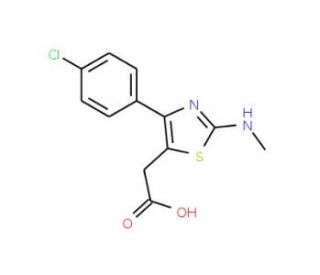 [4-(4-Chloro-phenyl)-2-methylamino-thiazol-5-yl]-acetic acid - chemical structure image