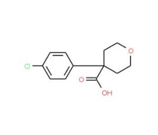 4-(4-Chloro-phenyl)-tetrahydro-pyran-4-carboxylic acid (CAS 3648-57-5) - chemical structure image