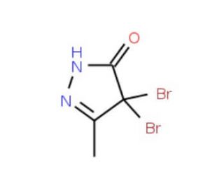 4,4-Dibromo-3-methyl-2-pyrazolin-5-one (CAS 33549-66-5) - chemical structure image