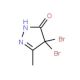 4,4-Dibromo-3-methyl-2-pyrazolin-5-one (CAS 33549-66-5) - chemical structure image