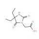 (4,4-diethyl-2,5-dioxoimidazolidin-1-yl)acetic acid (CAS 714-71-6) - chemical structure image