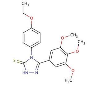 4-(4-Ethoxy-phenyl)-5-(3,4,5-trimethoxy-phenyl)-4H-[1,2,4]triazole-3-thiol - chemical structure image
