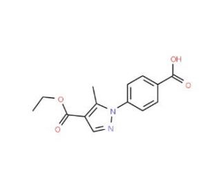 4-[4-(ethoxycarbonyl)-5-methyl-1H-pyrazol-1-yl]benzoic acid - chemical structure image