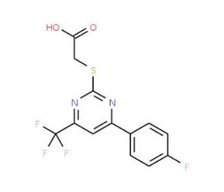 {[4-(4-Fluorophenyl)-6-(trifluoromethyl)pyrimidin-2-yl]thio}acetic acid - chemical structure image