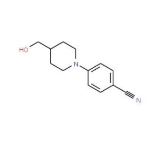 4-[4-(Hydroxymethyl)piperidino]benzene carbonitrile - chemical structure image
