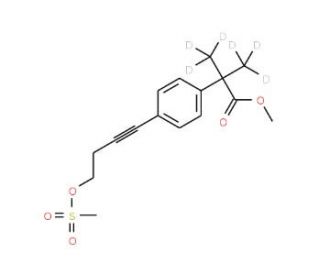 4-[4-(Methanesulfonyloxy)-1-butynyl]-&alpha;,&alpha;-di(methyl-d3)benzeneacetic Acid, Methyl Ester (CAS 1020719-58-7) - chemical structur