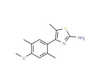 4-(4-Methoxy-2,5-dimethyl-phenyl)-5-methyl-thiazol-2-ylamine (CAS 879053-84-6) - chemical structure image