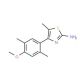4-(4-Methoxy-2,5-dimethyl-phenyl)-5-methyl-thiazol-2-ylamine (CAS 879053-84-6) - chemical structure image