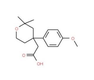 [4-(4-Methoxy-phenyl)-2,2-dimethyl-tetrahydro-pyran-4-yl]-acetic acid - chemical structure image