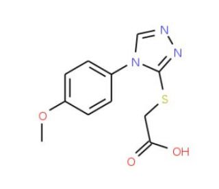 {[4-(4-methoxyphenyl)-4H-1,2,4-triazol-3-yl]thio}acetic acid (CAS 66297-67-4) - chemical structure image