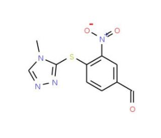 4-(4-Methyl-4H-[1,2,4]triazol-3-ylsulfanyl)-3-nitro-benzaldehyde - chemical structure image