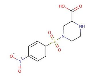 4-(4-Nitrophenyl)sulfonyl-piperazine-2-carboxylic acid - chemical structure image