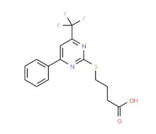 4-{[4-Phenyl-6-(trifluoromethyl)pyrimidin-2-yl]-thio}butanoic acid - chemical structure image