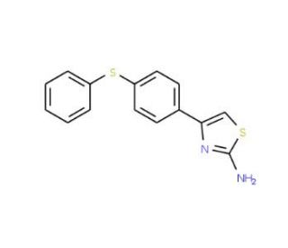 4-(4-Phenylsulfanylphenyl)-thiazol-2-ylamine (CAS 333773-69-6) - chemical structure image
