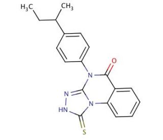 4-(4-sec-butylphenyl)-1-mercapto[1,2,4]triazolo[4,3-a]quinazolin-5(4H)-one - chemical structure image