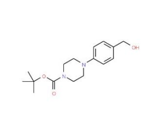 [4-(4-tert-Butoxycarbonyl)piperazine]benzyl alcohol (CAS 158985-37-6) - chemical structure image