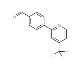 4-[4-(Trifluoromethyl)-2-pyridinyl]-benzenecarbaldehyde (CAS 952182-74-0) - chemical structure image