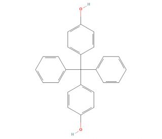 4,4&prime;-Dihydroxytetraphenylmethane (CAS 1844-01-5) - chemical structure image