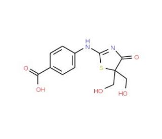 4-(5,5-Bis-hydroxymethyl-4-oxo-4,5-dihydro-thiazol-2-ylamino)-benzoic acid (CAS 436088-78-7) - chemical structure image