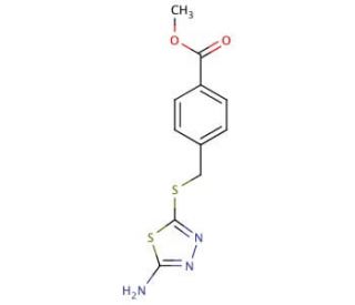 4-(5-Amino-[1,3,4]thiadiazol-2-ylsulfanylmethyl)-benzoic acid methyl ester - chemical structure image