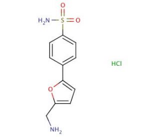 4-[5-(aminomethyl)-2-furyl]benzenesulfonamide hydrochloride - chemical structure image