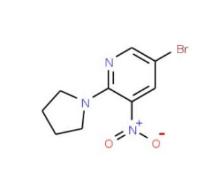 4-(5-Bromo-3-nitropyridin-2-yl)pyrrolidine (CAS 1020253-22-8) - chemical structure image