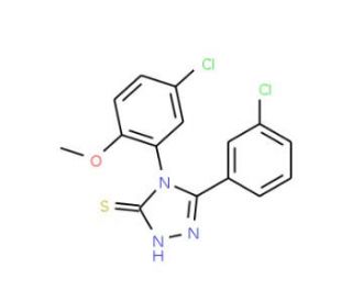 4-(5-Chloro-2-methoxy-phenyl)-5-(3-chloro-phenyl)-4H-[1,2,4]triazole-3-thiol - chemical structure image