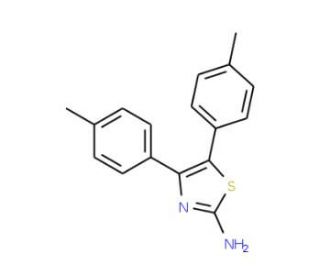 4,5-Di-p-tolyl-thiazol-2-ylamine (CAS 102026-45-9) - chemical structure image