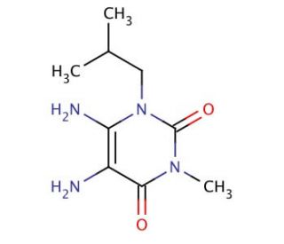 4,5-Diamino-3-isobutyl-1-methylpyrimidine-2,6-dione (CAS 78033-18-8) - chemical structure image