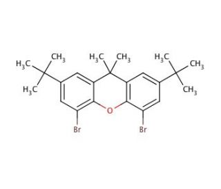 4,5-Dibromo-2,7-di-tert-butyl-9,9-dimethylxanthene (CAS 130525-43-8) - chemical structure image
