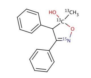 4,5-Dihydro-5-methyl-3,4-diphenyl-5-isoxazolol-13C2, 15N - chemical structure image
