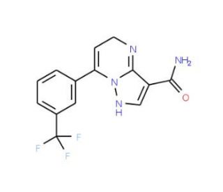 4,5-Dihydro-7-[3-(trifluoromethyl)phenyl]-pyrazolo-[1,5-a]pyrimidine-3-carboxamide (CAS 115931-11-8) - chemical structure ima