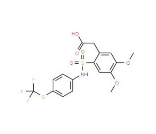 [4,5-Dimethoxy-2-(4-trifluoromethylsulfanyl-phenylsulfamoyl)-phenyl]acetic acid - chemical structure image