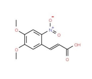 4,5-Dimethoxy-2-nitrocinnamic acid (CAS 20567-38-8) - chemical structure image