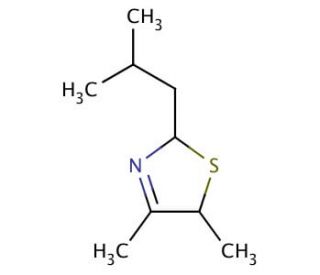 4,5-Dimethyl-2-isobutyl-3-thiazoline (CAS 65894-83-9) - chemical structure image